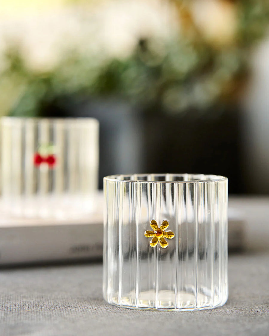 Haven Glass Tumbler Flower