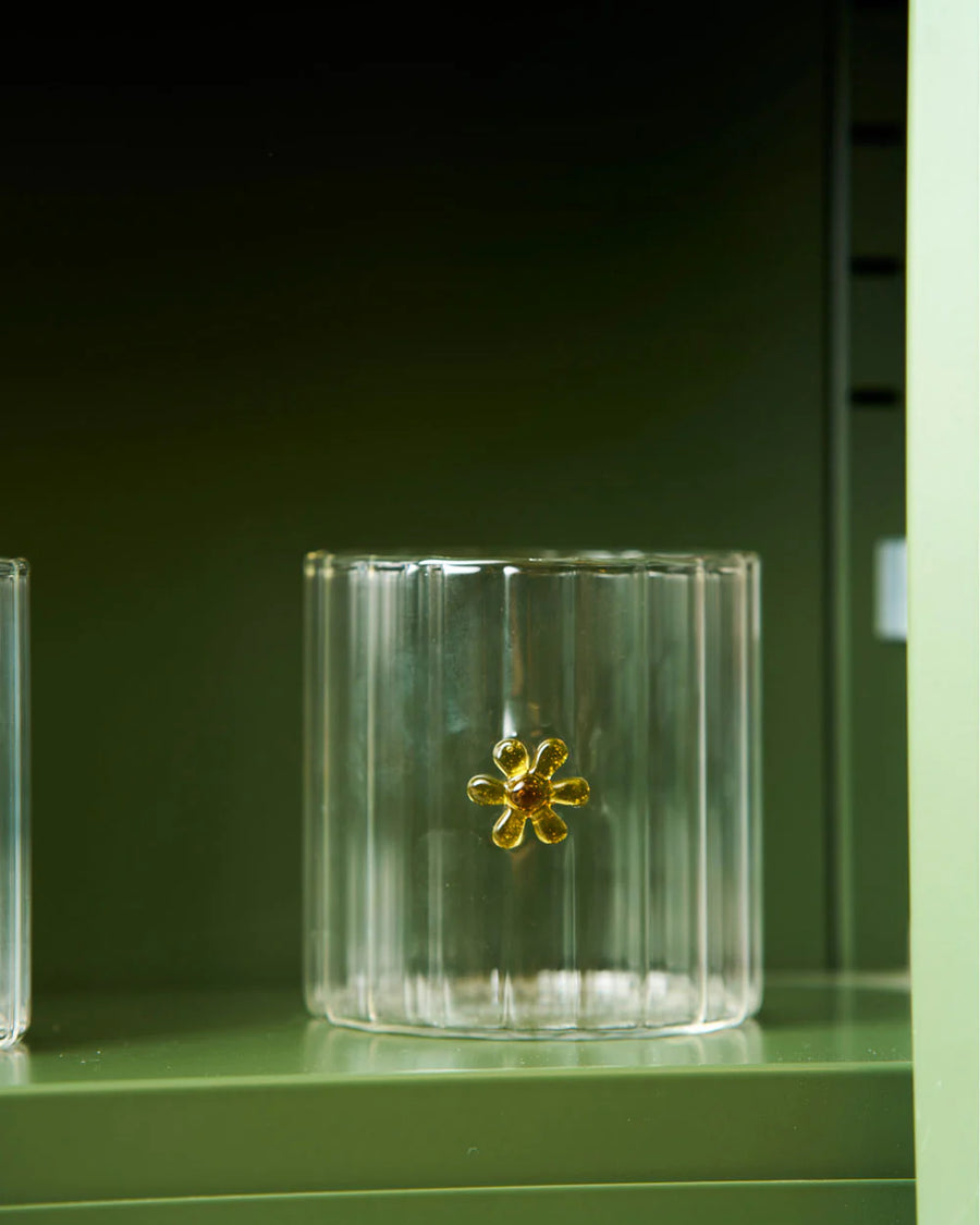 Haven Glass Tumbler Flower