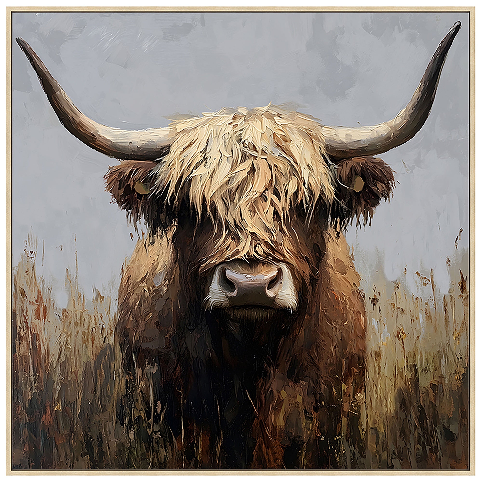 Highland Cow Textured Canvas