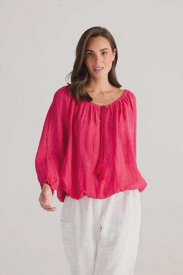 Seaside Top in Raspberry