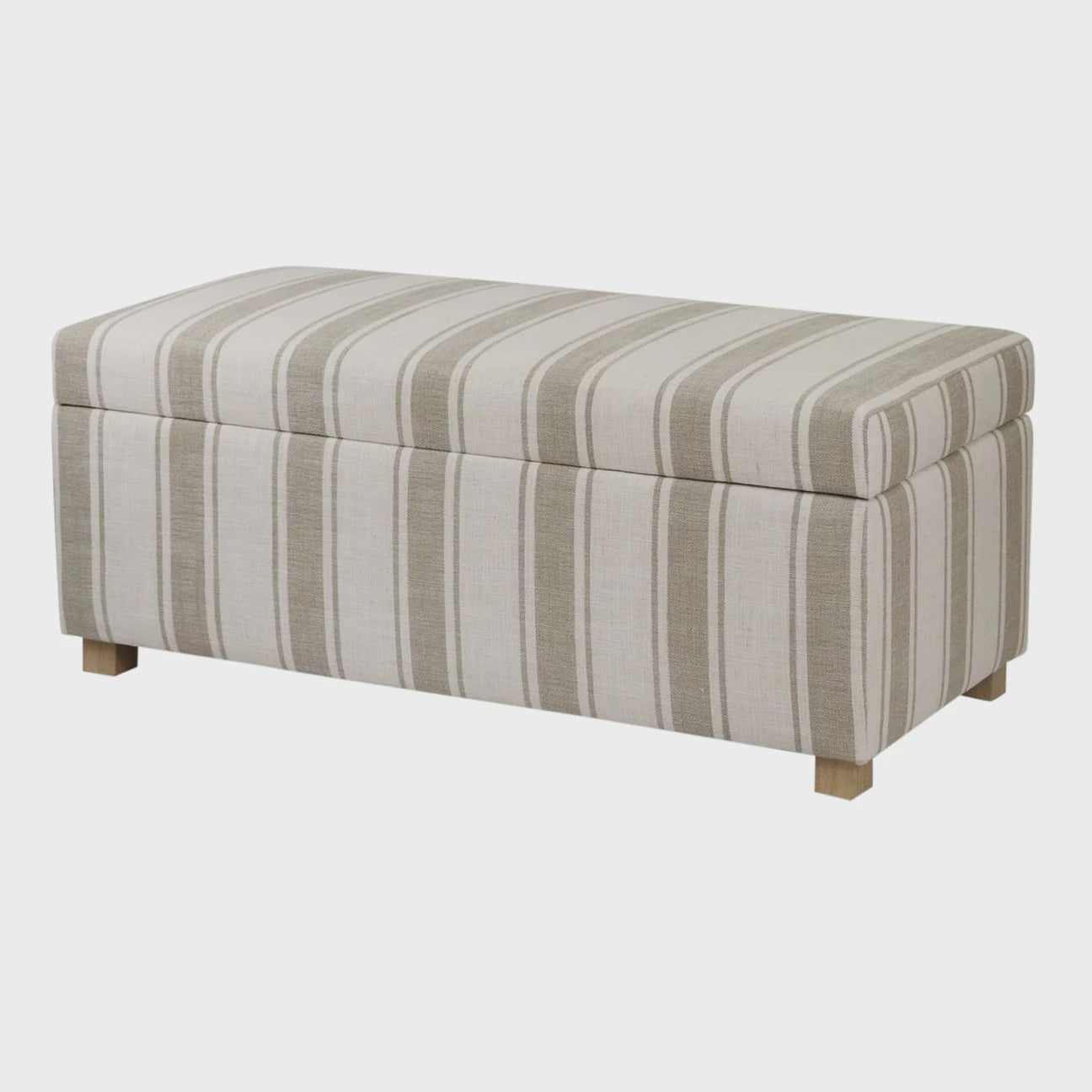 Marcel Taupe Stripe Storage Bench
