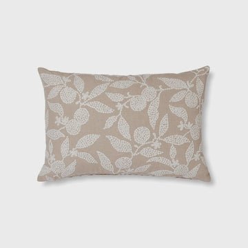 Olena Neutral Embroidered Linen Cushion