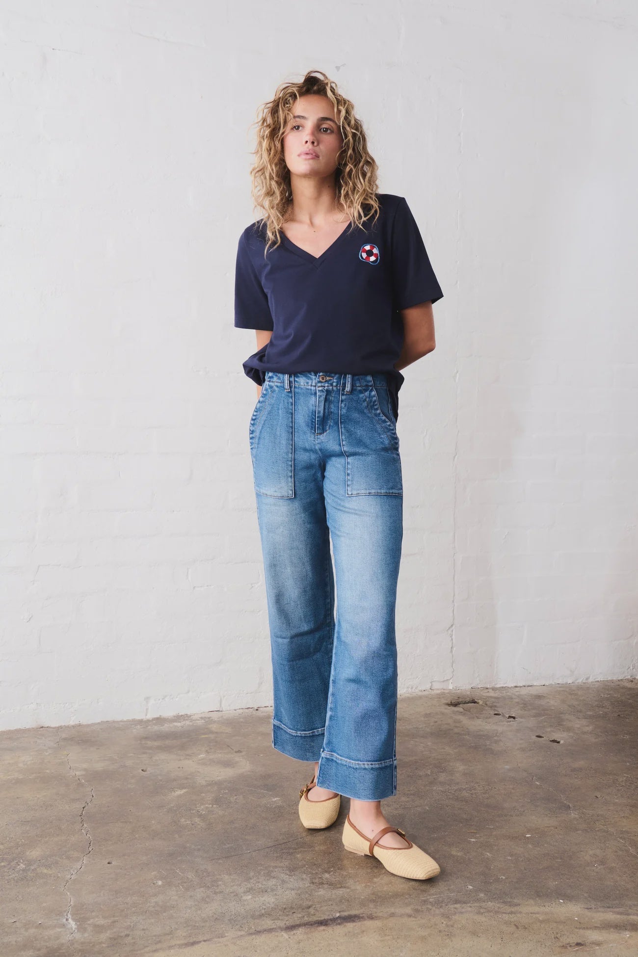Celeste Pant Wide Leg Utility Dakota Wash