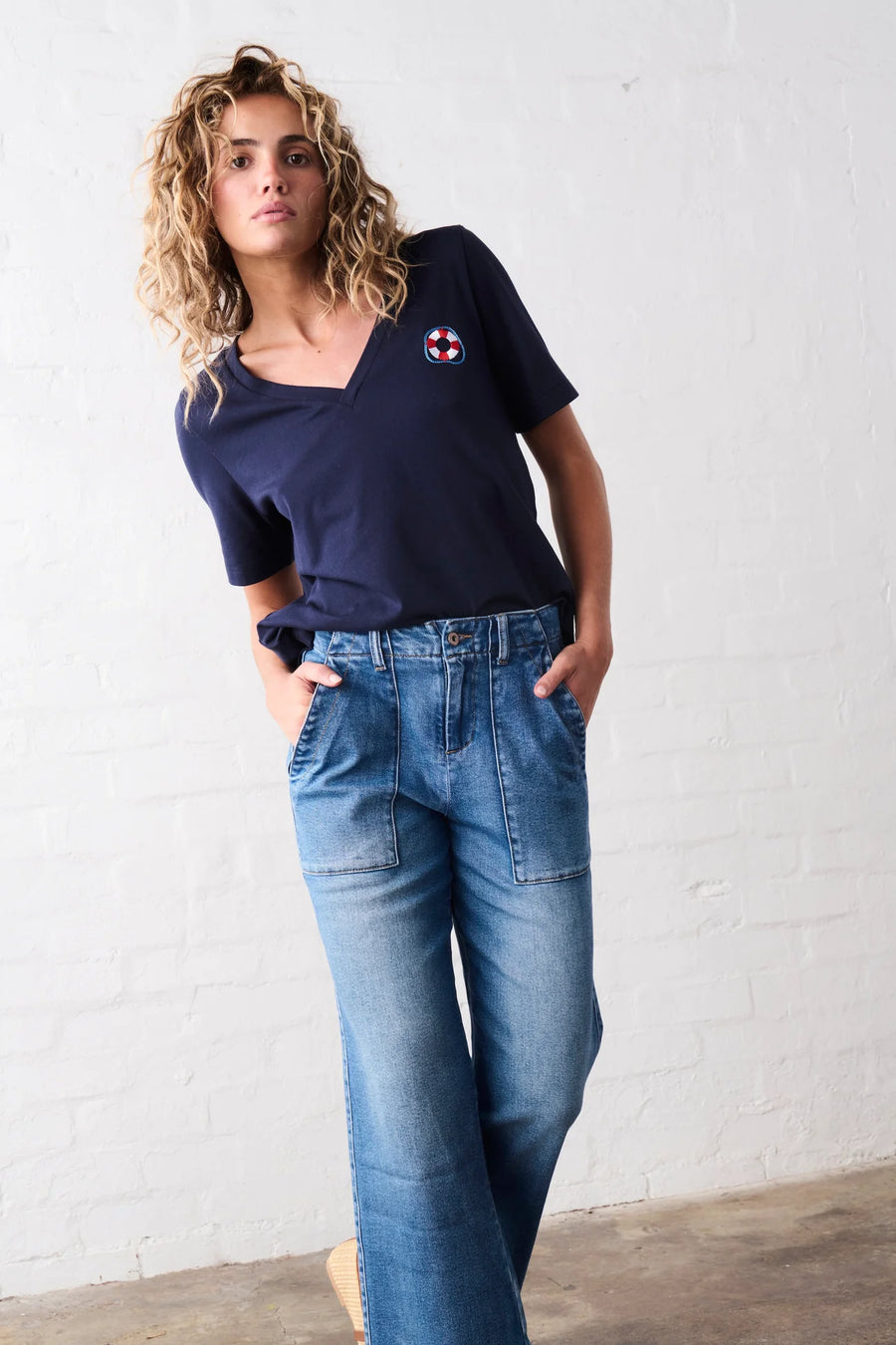 Celeste Pant Wide Leg Utility Dakota Wash