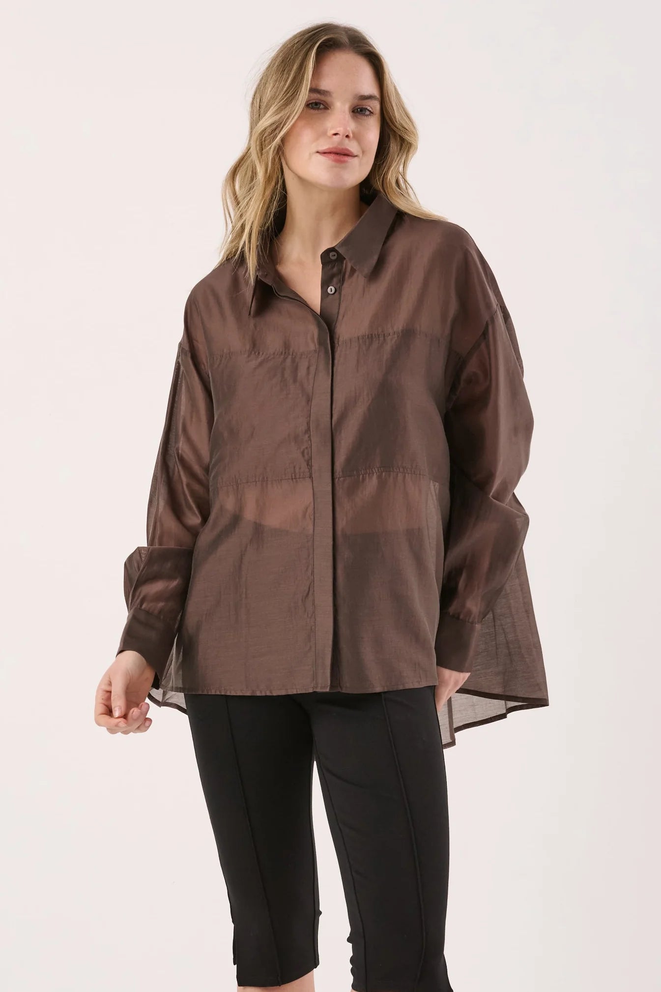 Val Oversized Shirt Chocolate
