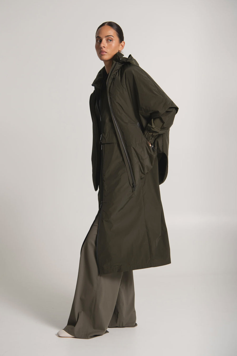 Quilted Zip Front Vest Collodi Olive