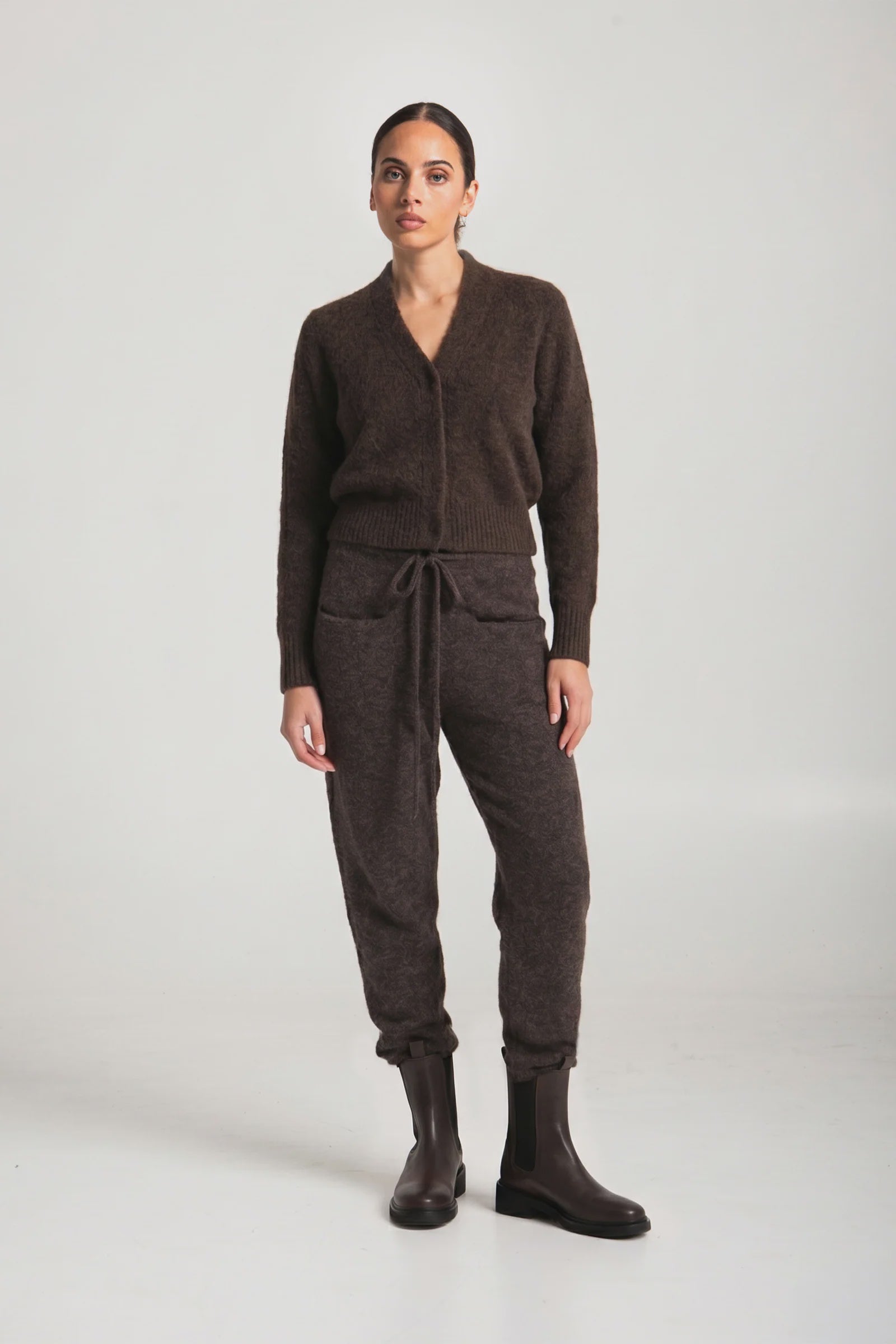 Alpaca Knit Relaxed Drawstring Sweat Pant Palo Espresso
