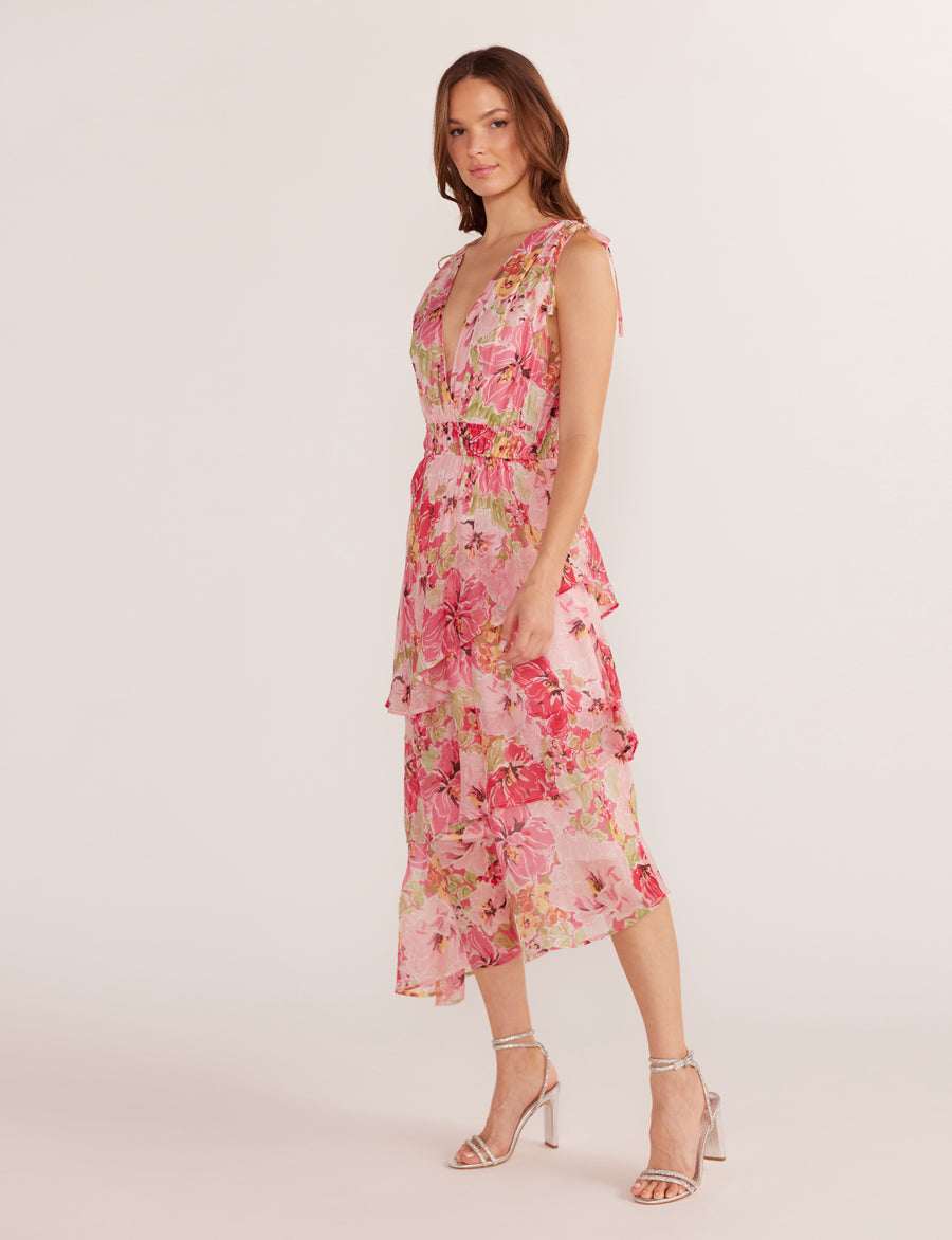 Simone Tiered Midi Dress