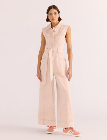 Dahlia Denim Panel Jumpsuit