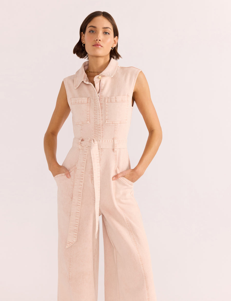 Dahlia Denim Panel Jumpsuit