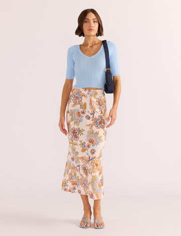 Marceline Bias Midi Skirt