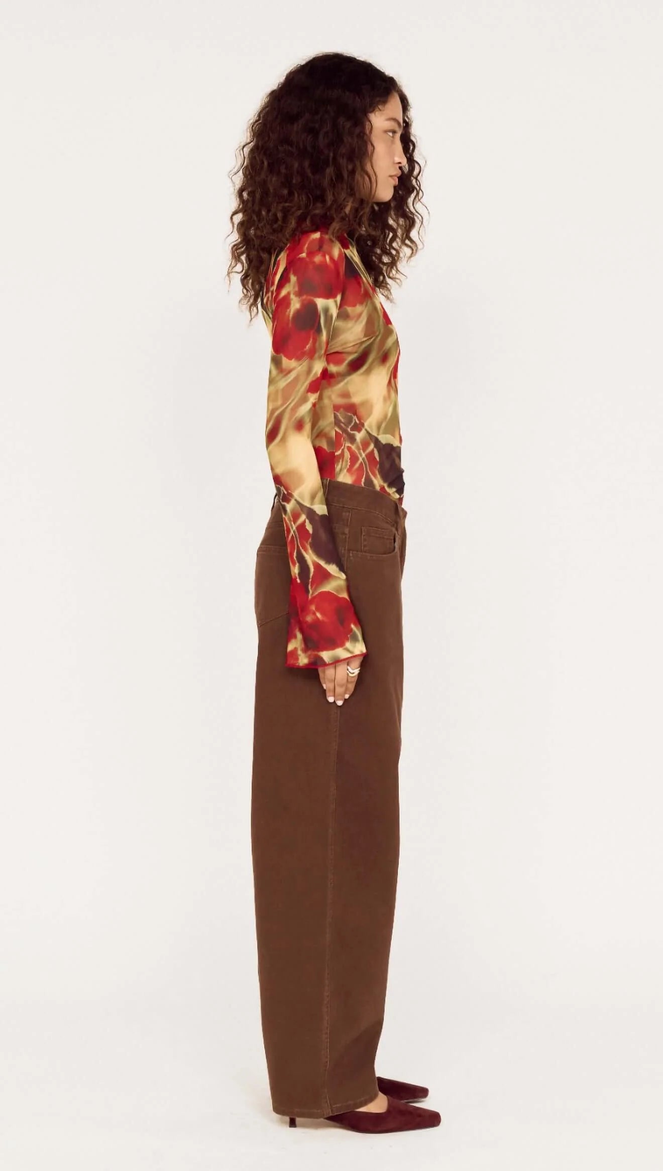Kiara Barrel Leg Denim - Chocolate