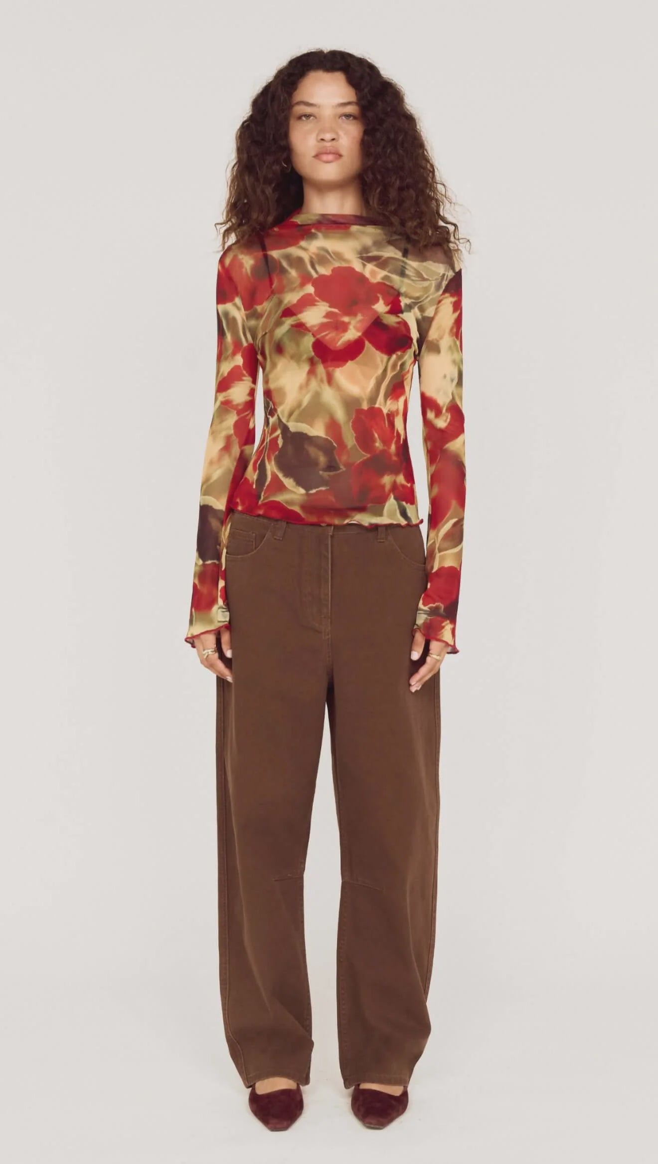 Kiara Barrel Leg Denim - Chocolate