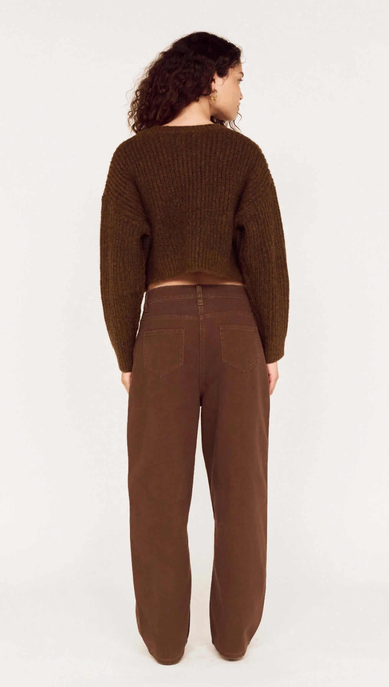 Kiara Barrel Leg Denim - Chocolate