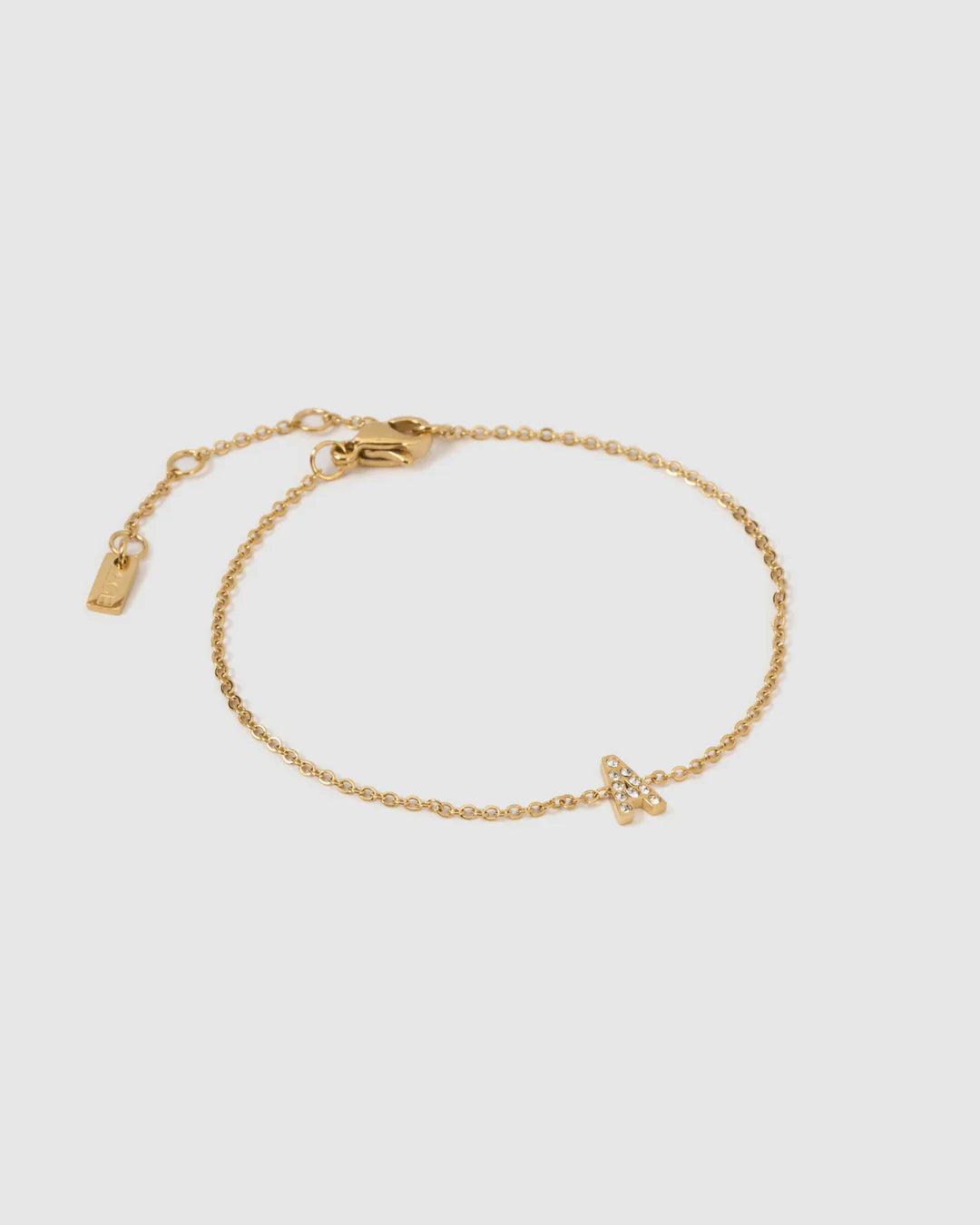 Mini Initial Stone Bracelet Gold