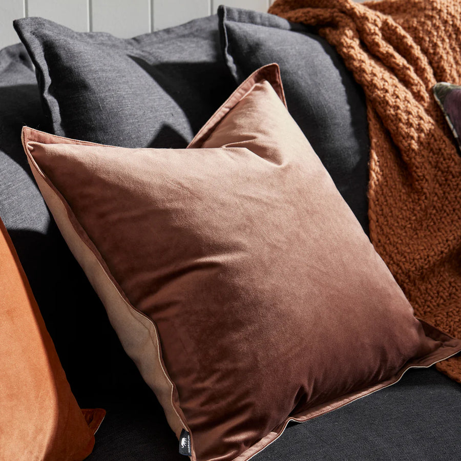 Mira Velvet Cushion - Mocha