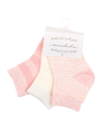 Baby Socks Pink & White 3 Pack