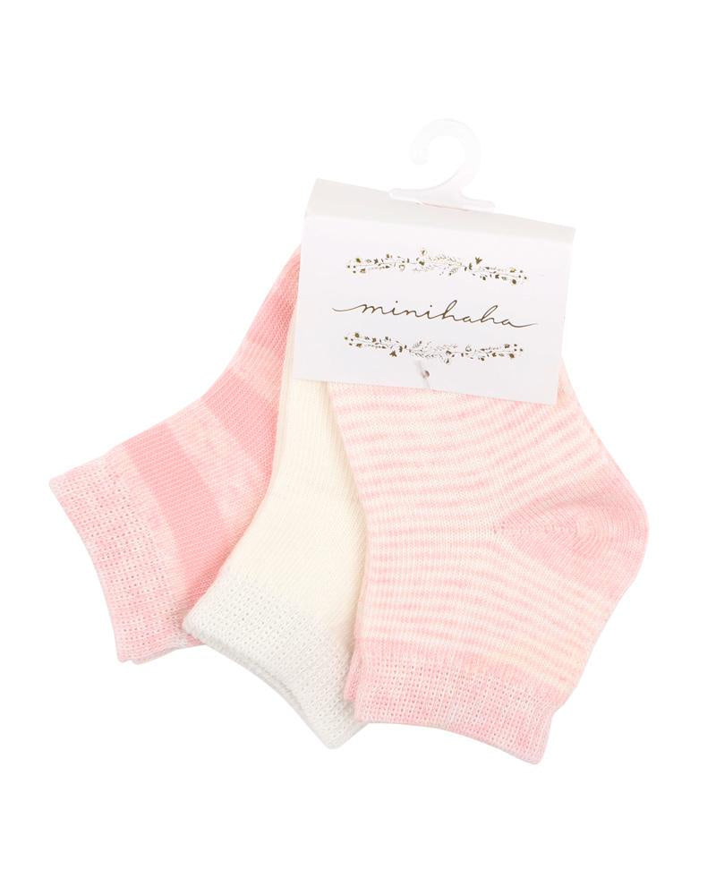 Baby Socks Pink & White 3 Pack