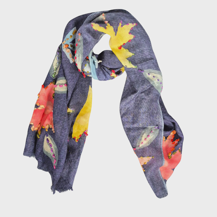 Pure Wool Scarf - Purple
