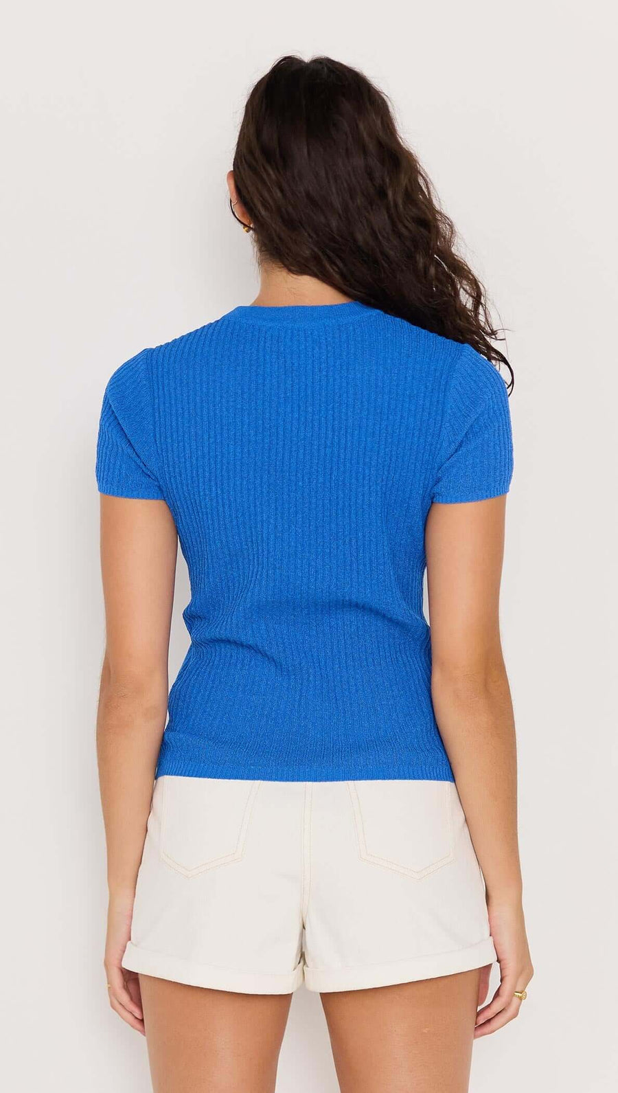 Cobalt Blue Apollo Rib Knit Top