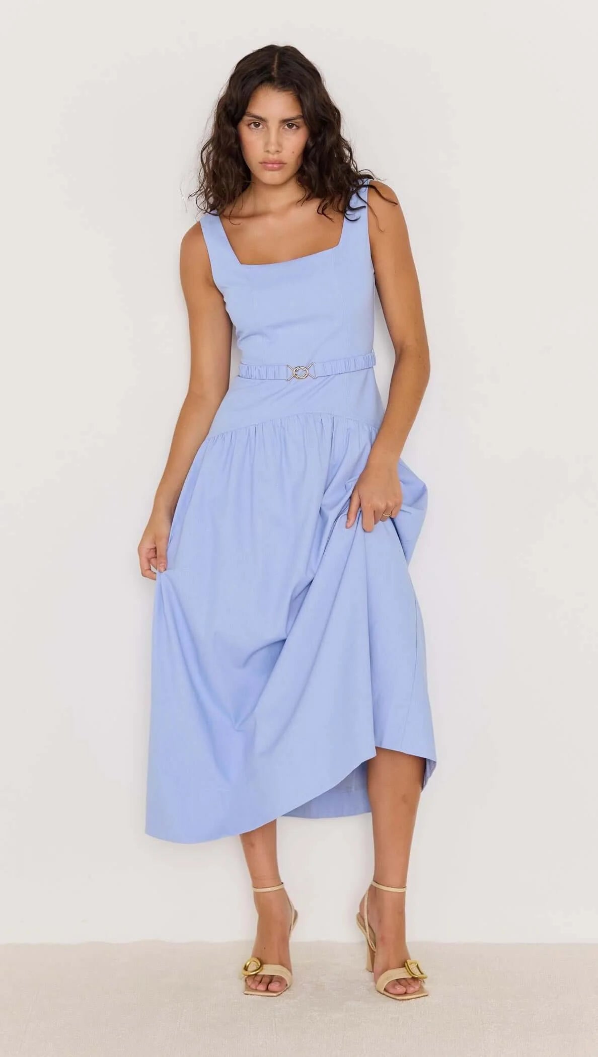 Luella Belted Midi Dress