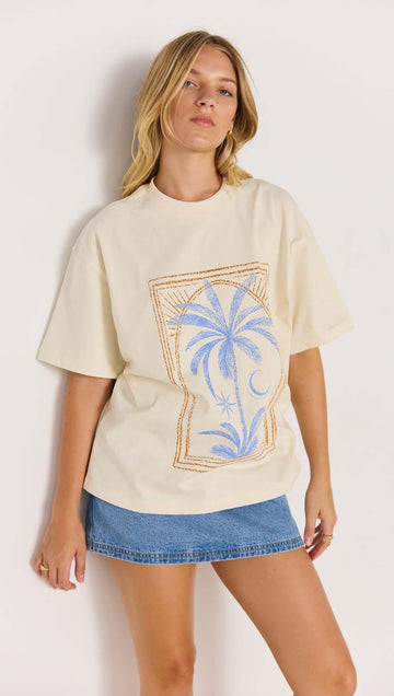 Sirena Palm Print Cotton Oversize T-Shirt