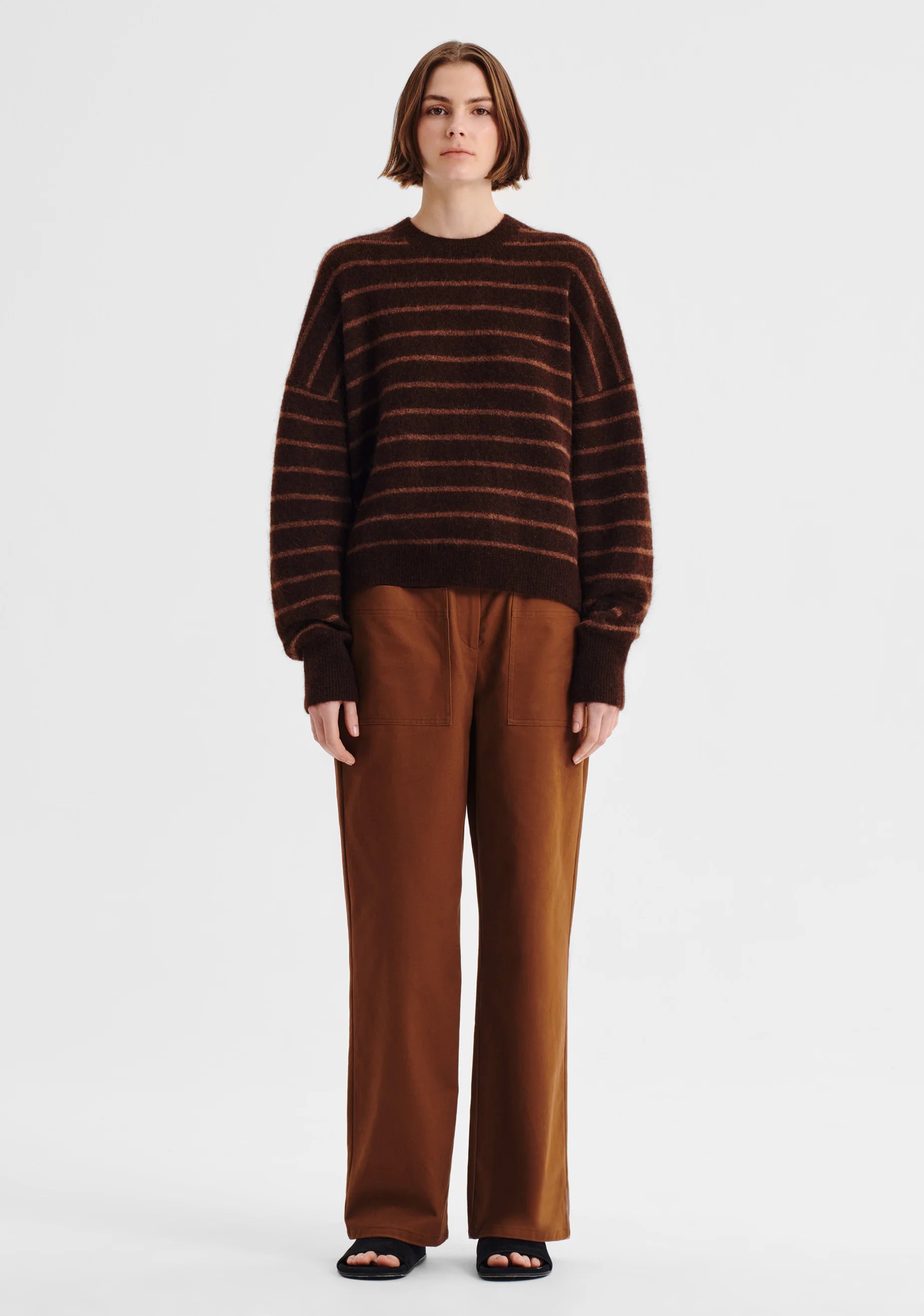 Albi Knit Pullover Toffee Stripe