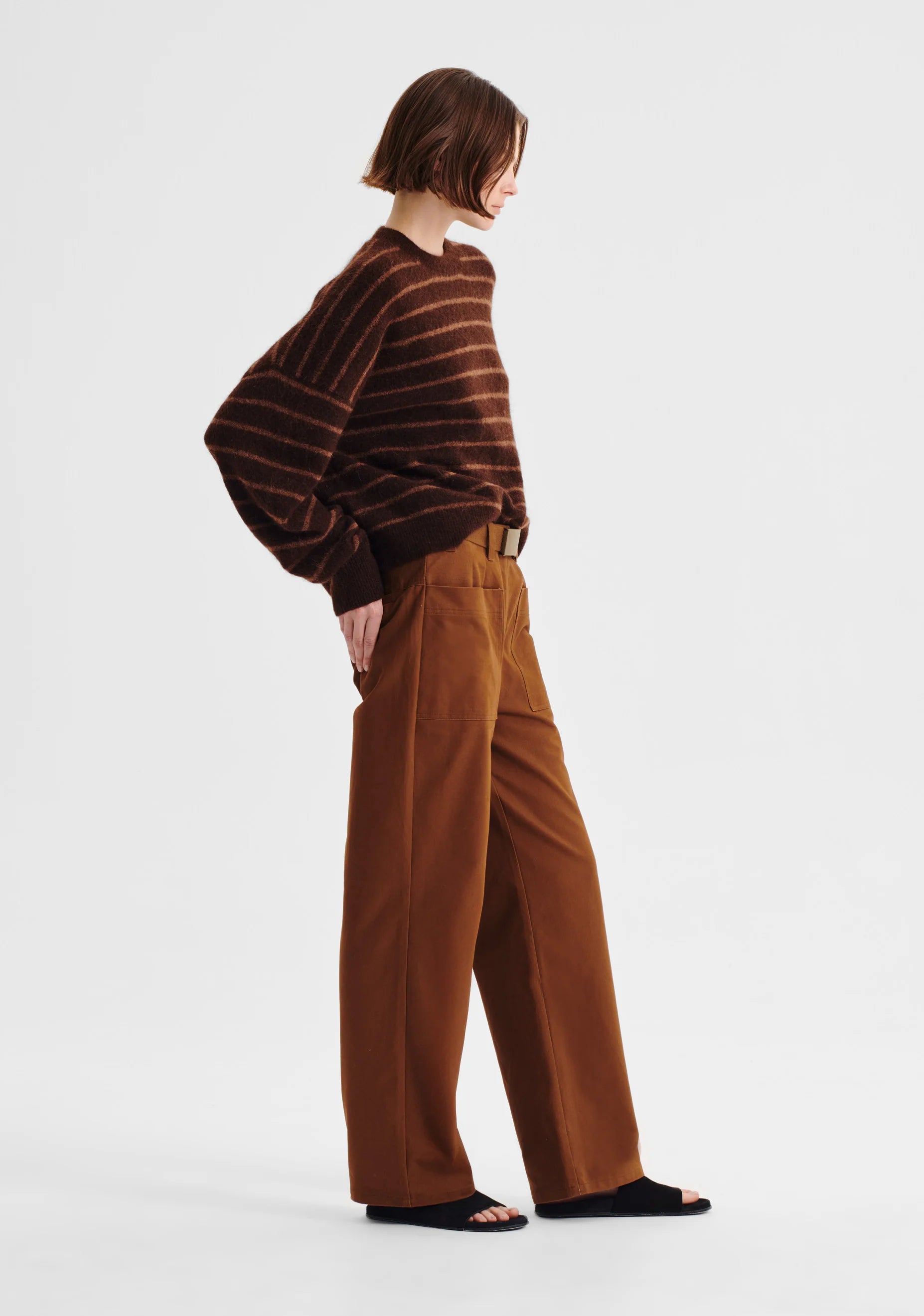 Albi Knit Pullover Toffee Stripe