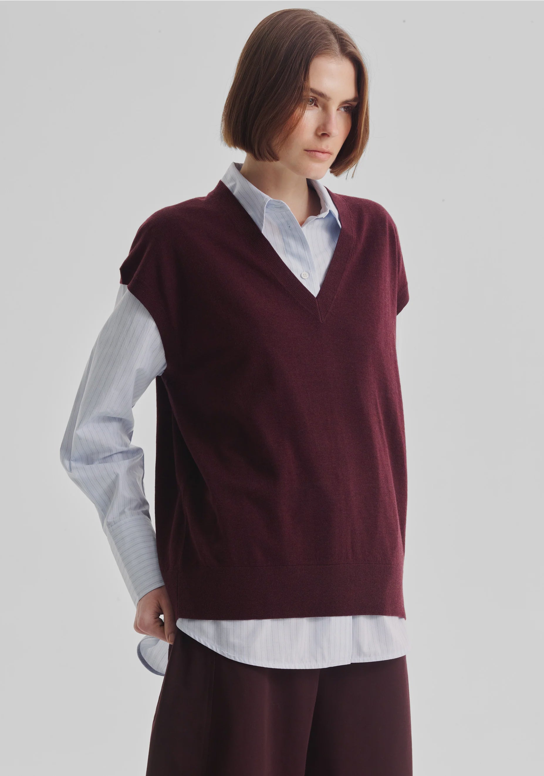 Oxford Merino Wool Knit Vest