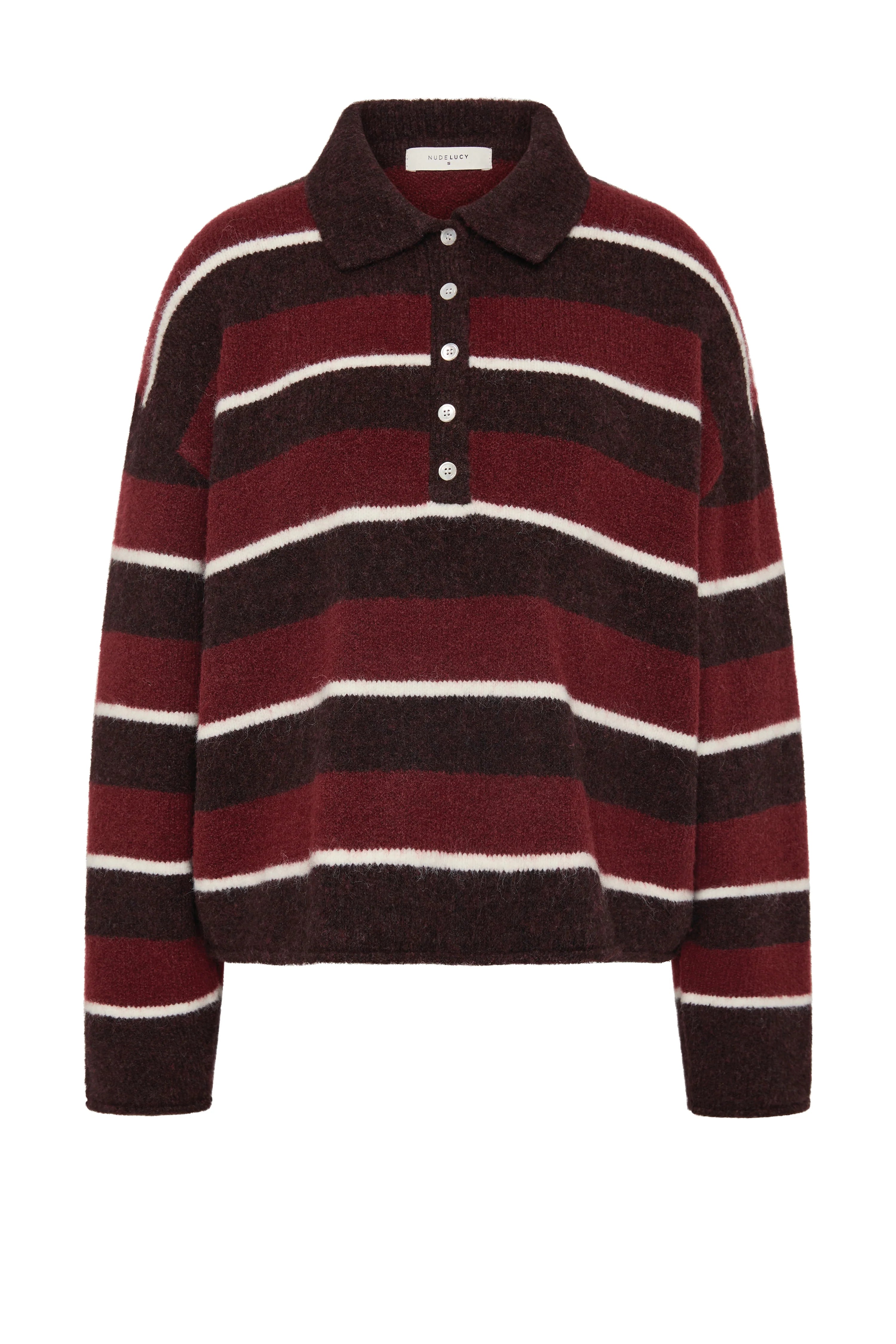 Maia Rugby Knit Mulberry Stripe