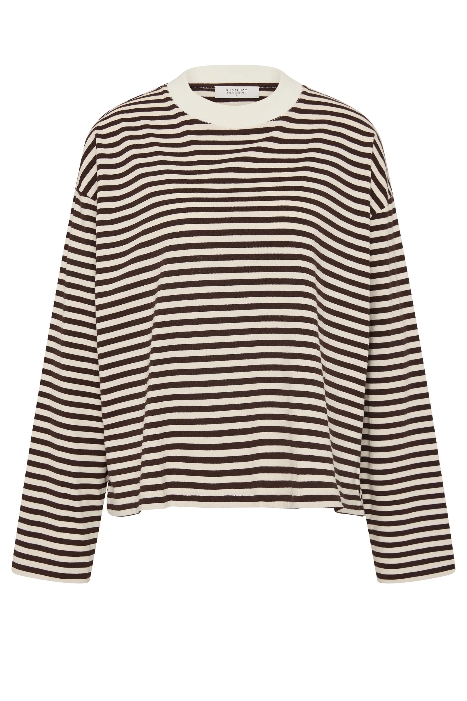 Organic Stripe LS Tee Espresso Stripe