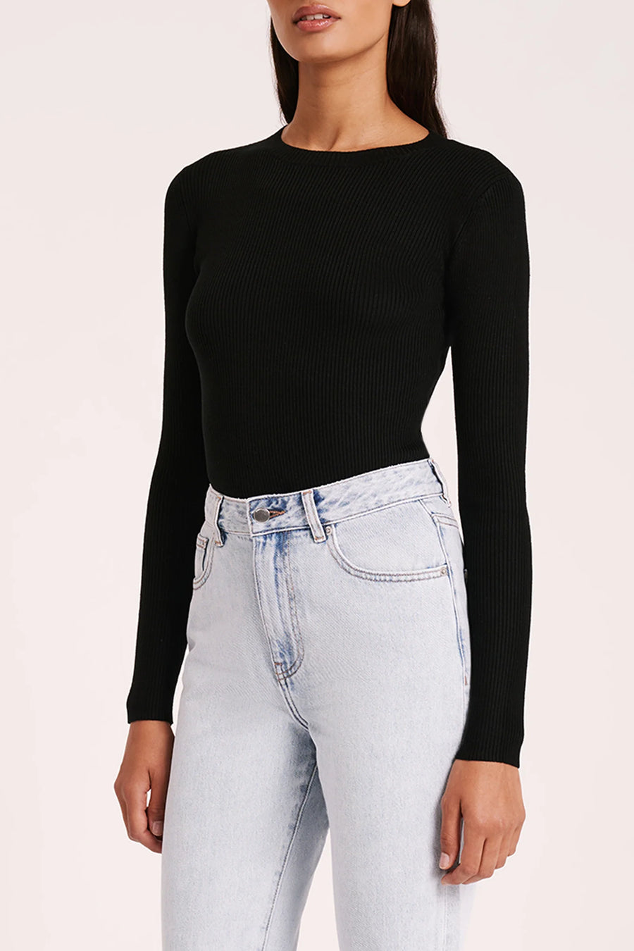 Classic Long Sleeve Knit in Black