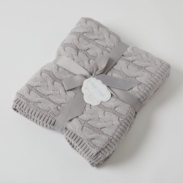 Aurora Cable Knit Baby Blanket
