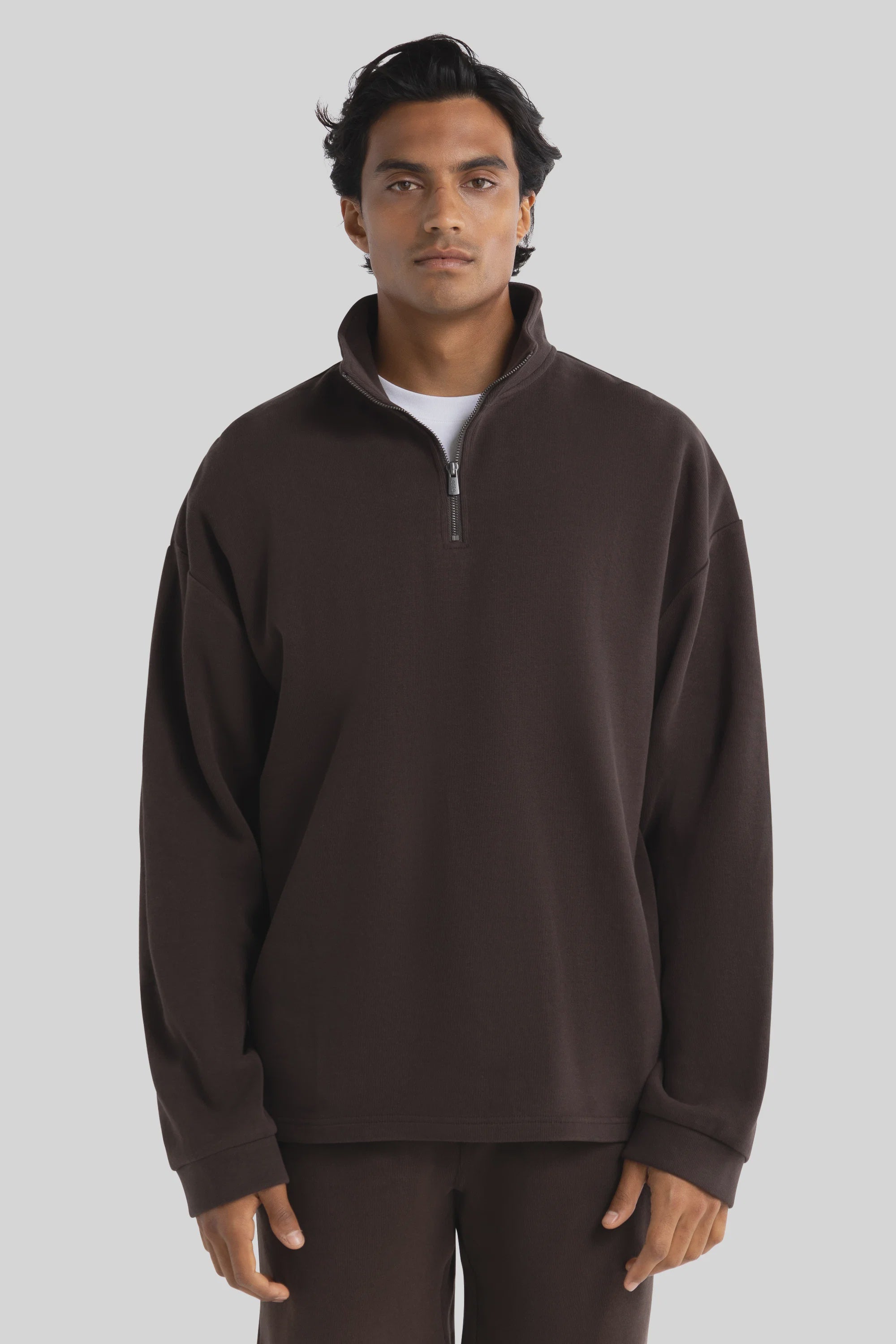 Aiden Quarter Zip Sweater Carob