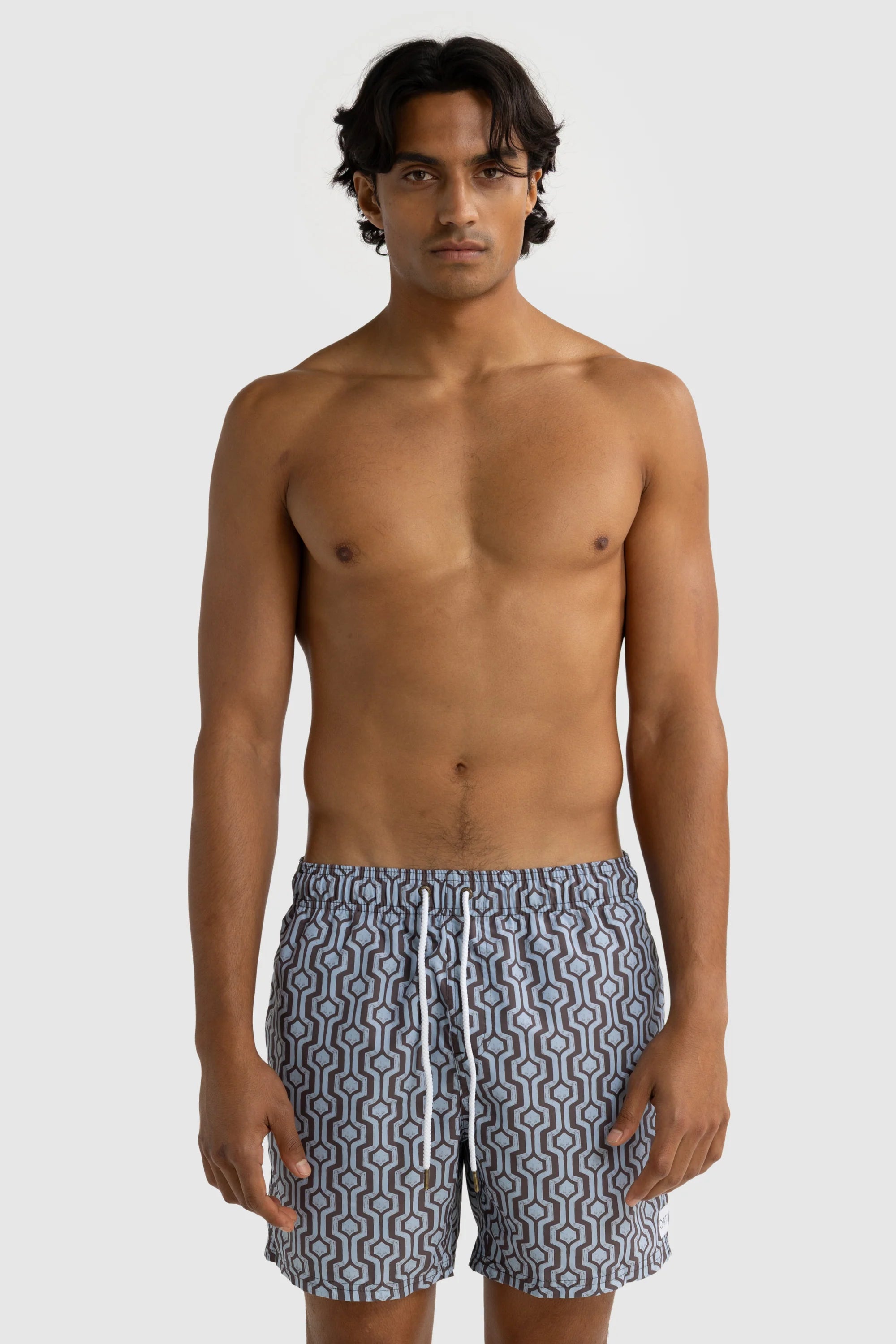Santorini Swim Shorts Bark & Mist Blue