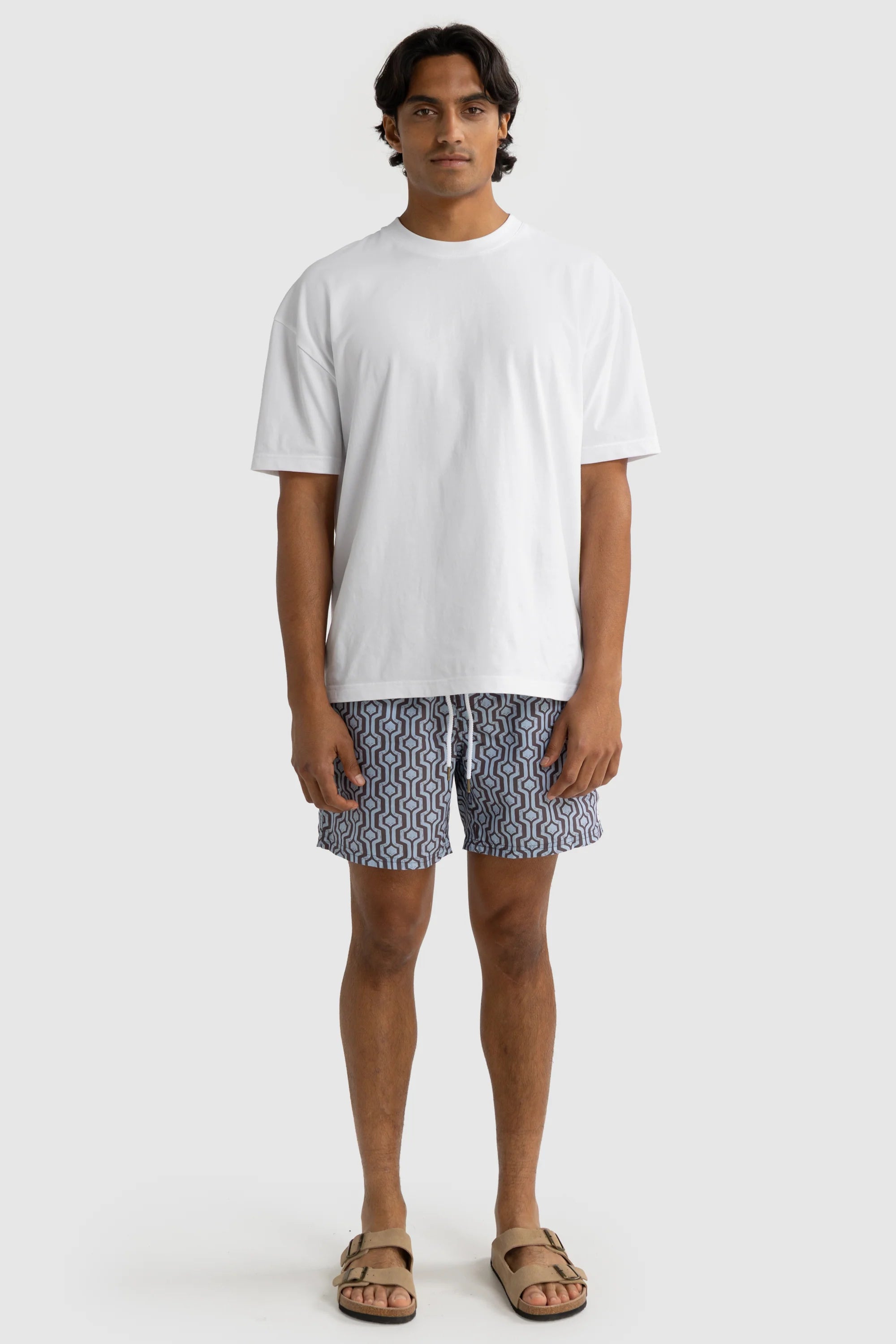 Santorini Swim Shorts Bark & Mist Blue