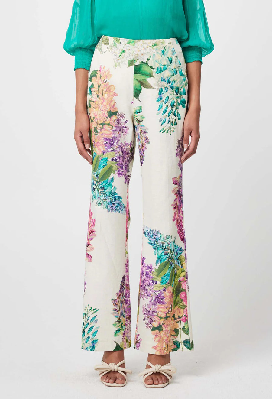 Bahia Linen Rayon Pant in Wisteria Alba