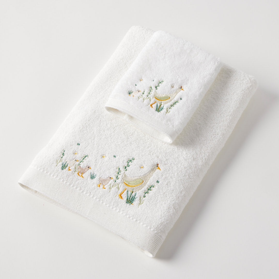 Bath Towel & Face Washer Set Paddling Ducks