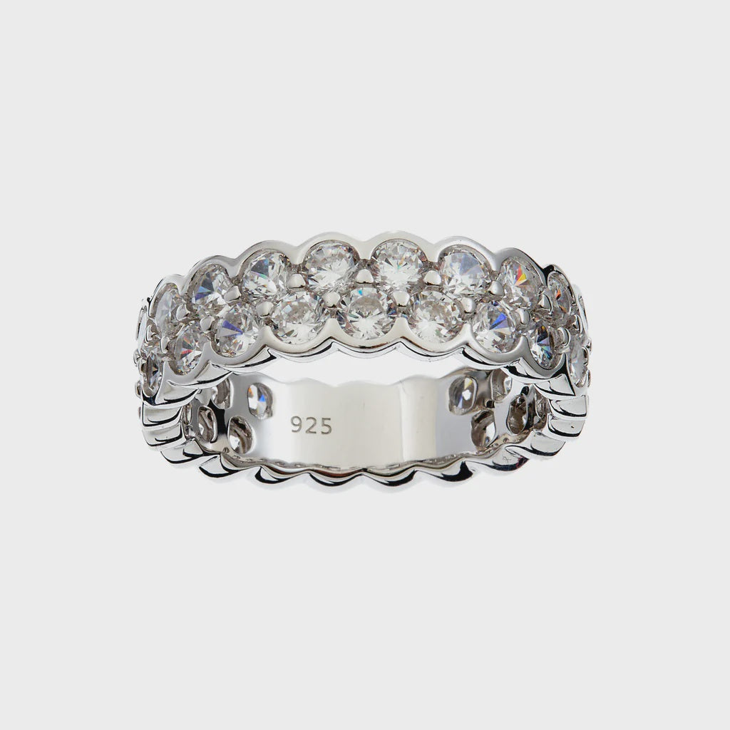 Orelia Rhodium CZ Eternity Band Ring