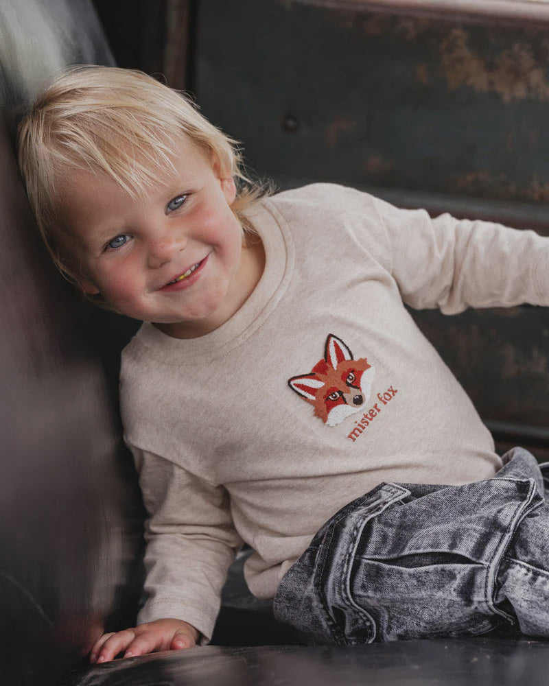 Mr Fox LS Tee Oat Marle