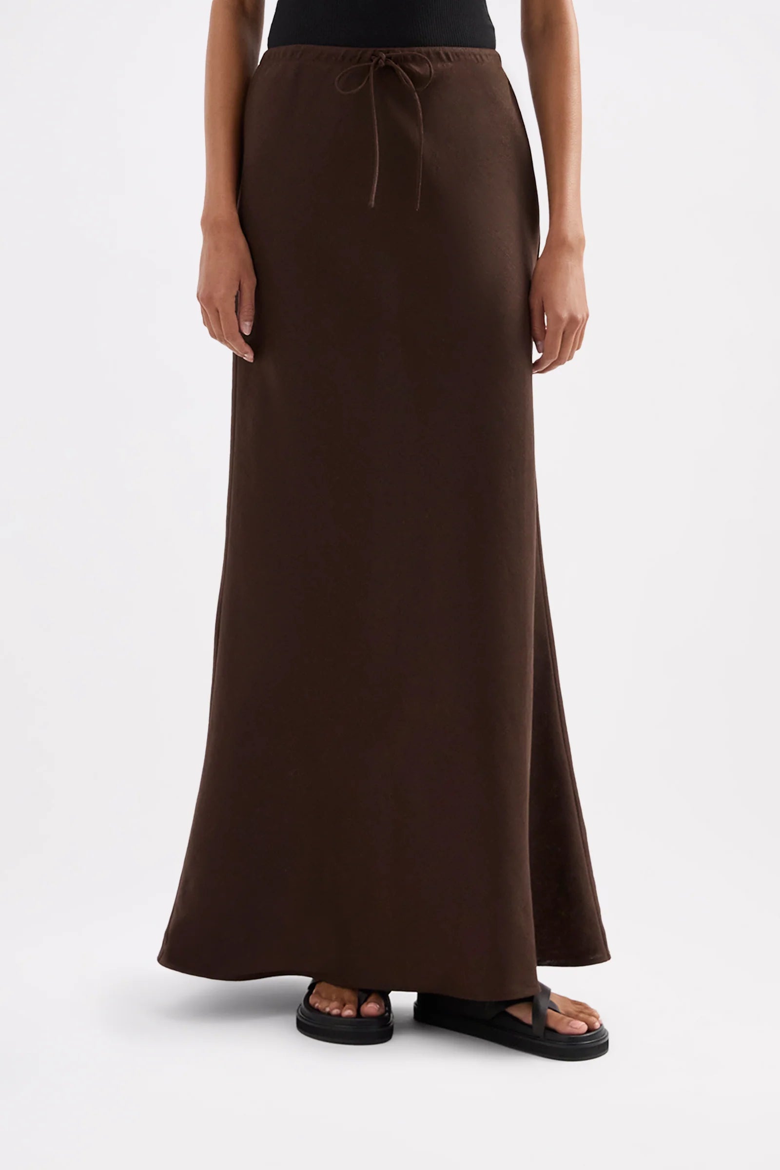 Amani Linen Skirt Chocolate
