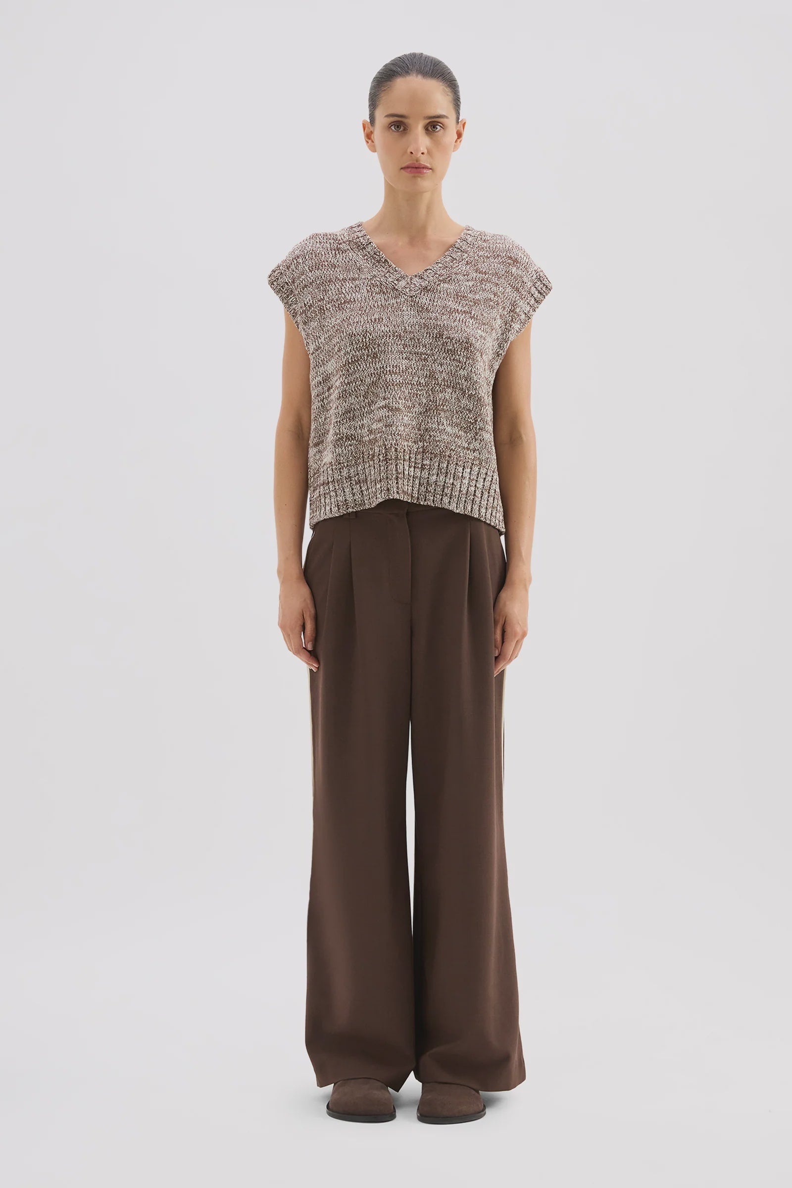Mila Knit Vest Walnut Speckle