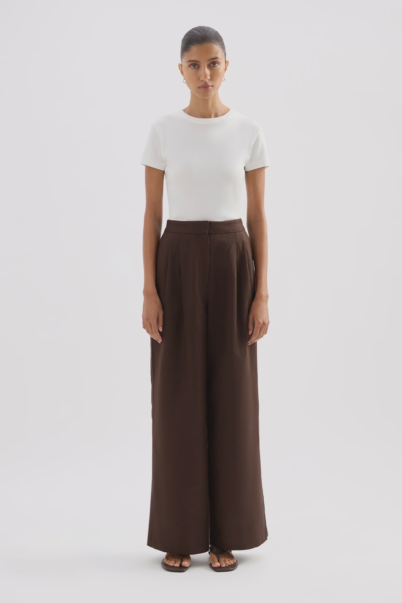 Thilda Linen Pant Chocolate