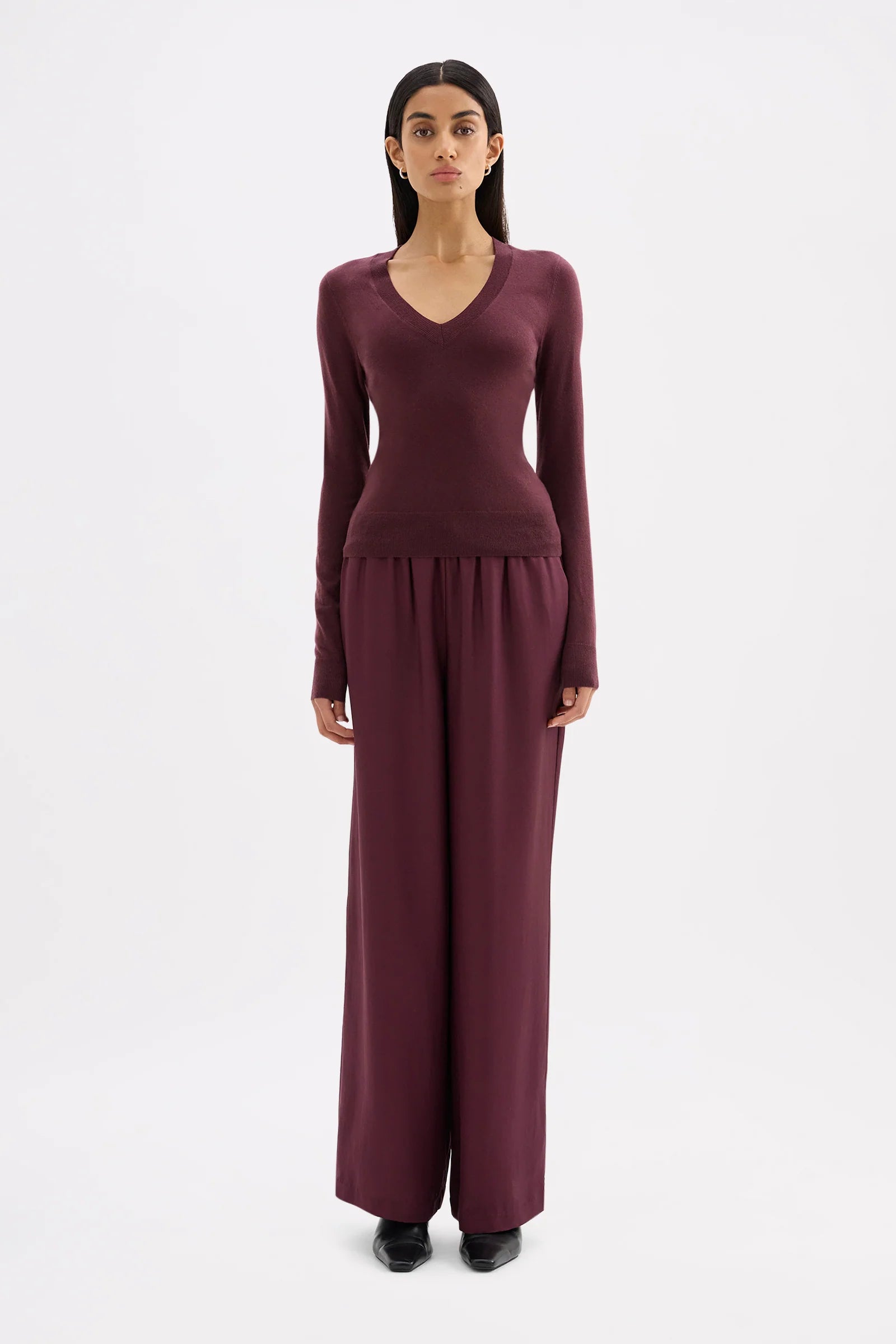 Abia Merino Blend Knit Top Mulberry