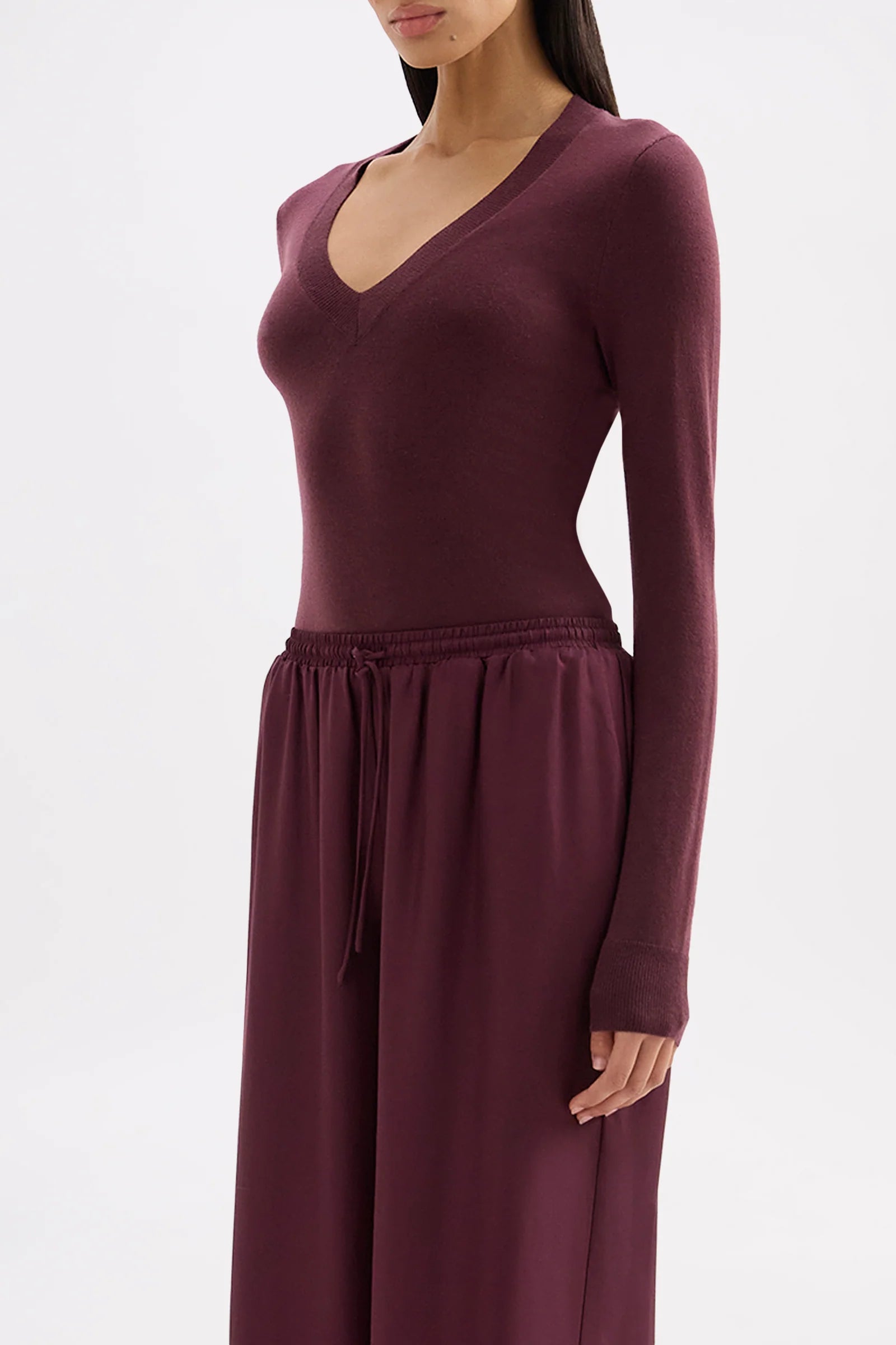 Abia Merino Blend Knit Top Mulberry