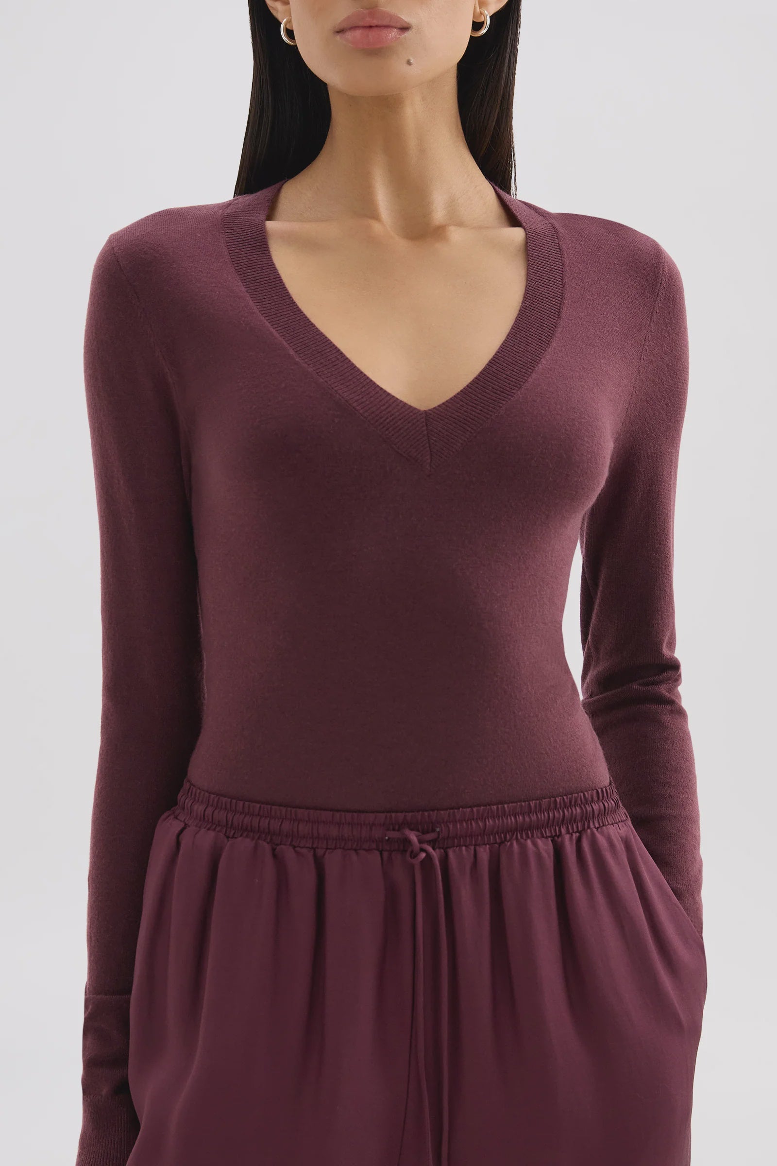 Abia Merino Blend Knit Top Mulberry