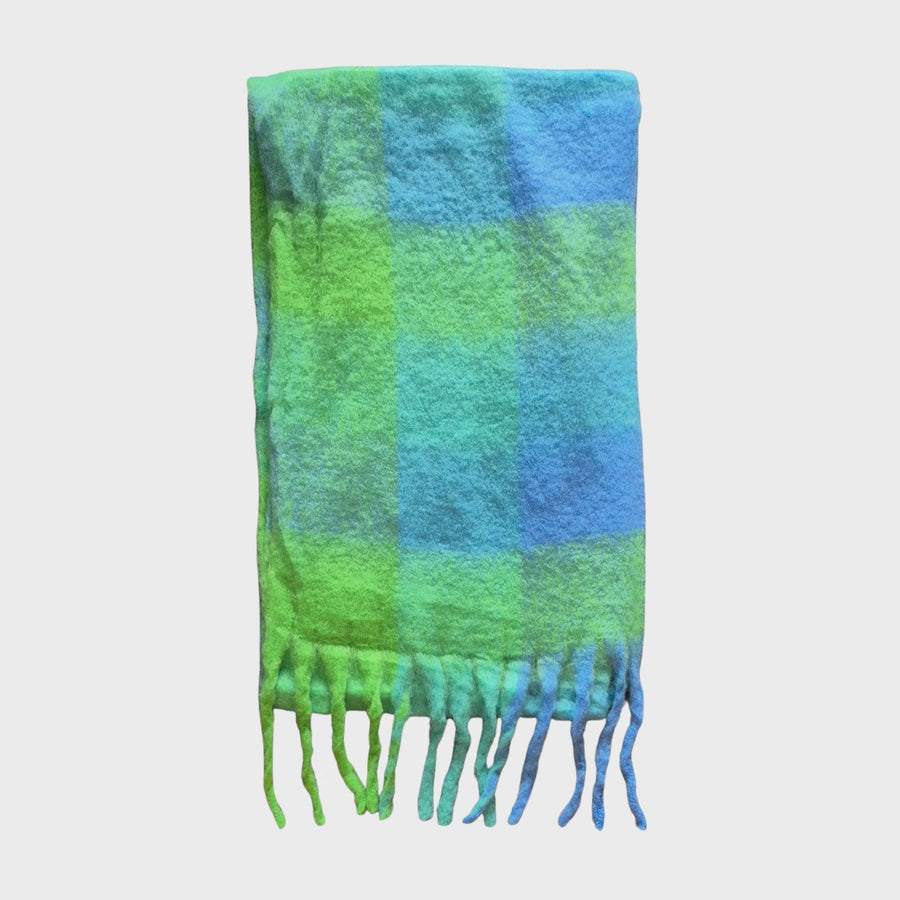 Winter Scarf - Bright Green/Blue