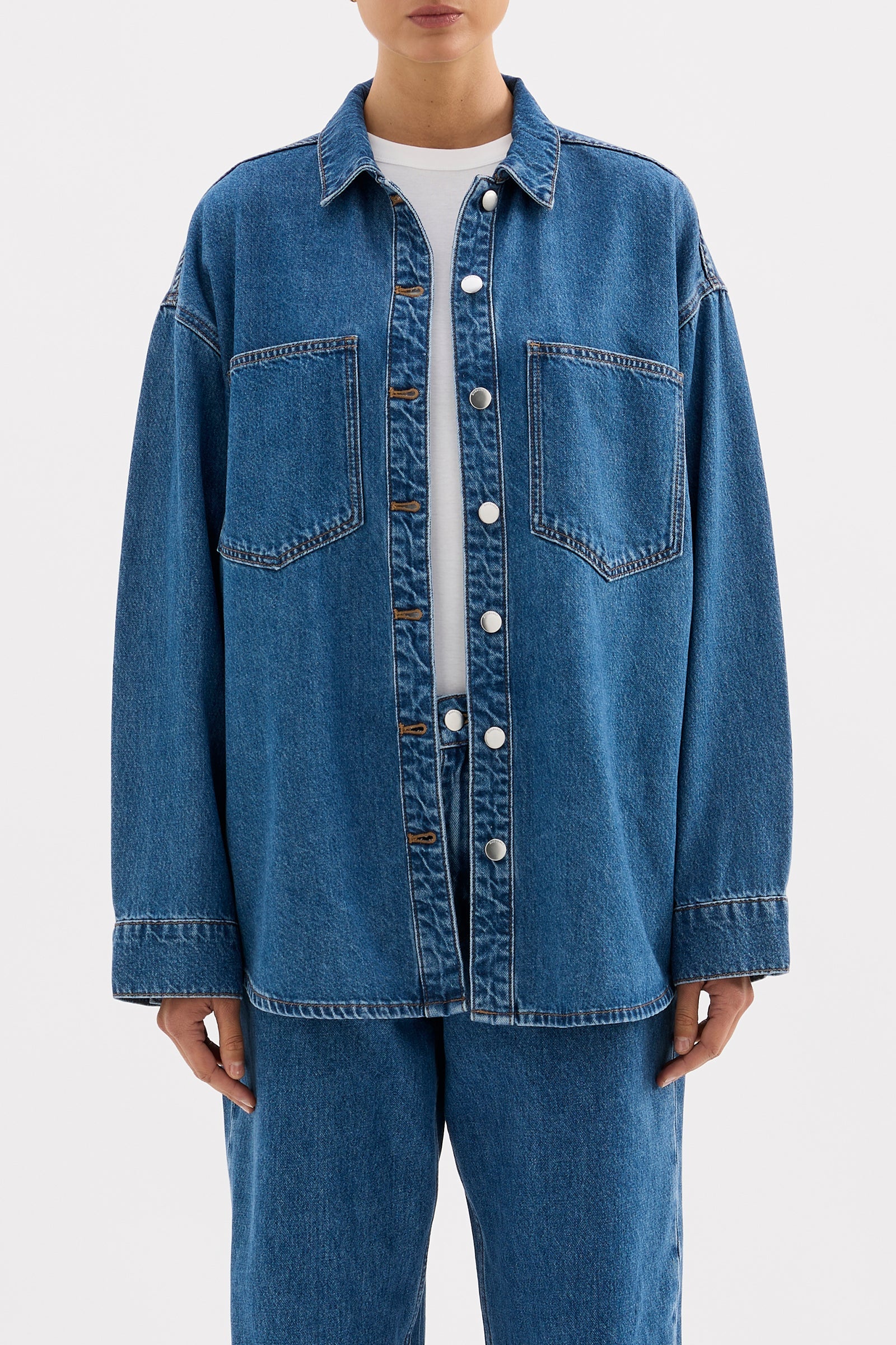 Organic Denim Overshirt Royal Blue