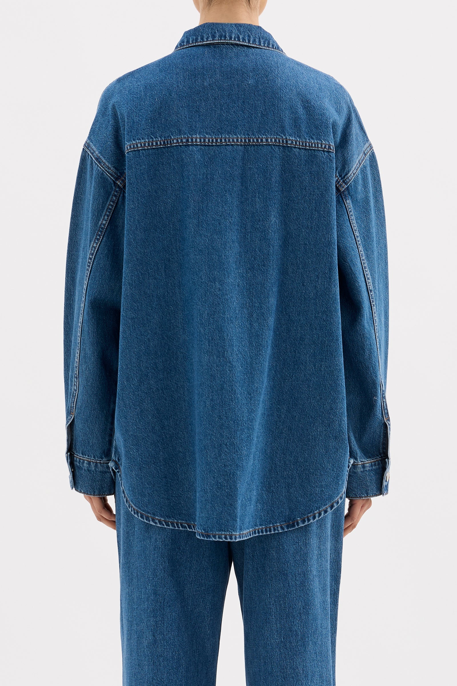 Organic Denim Overshirt Royal Blue
