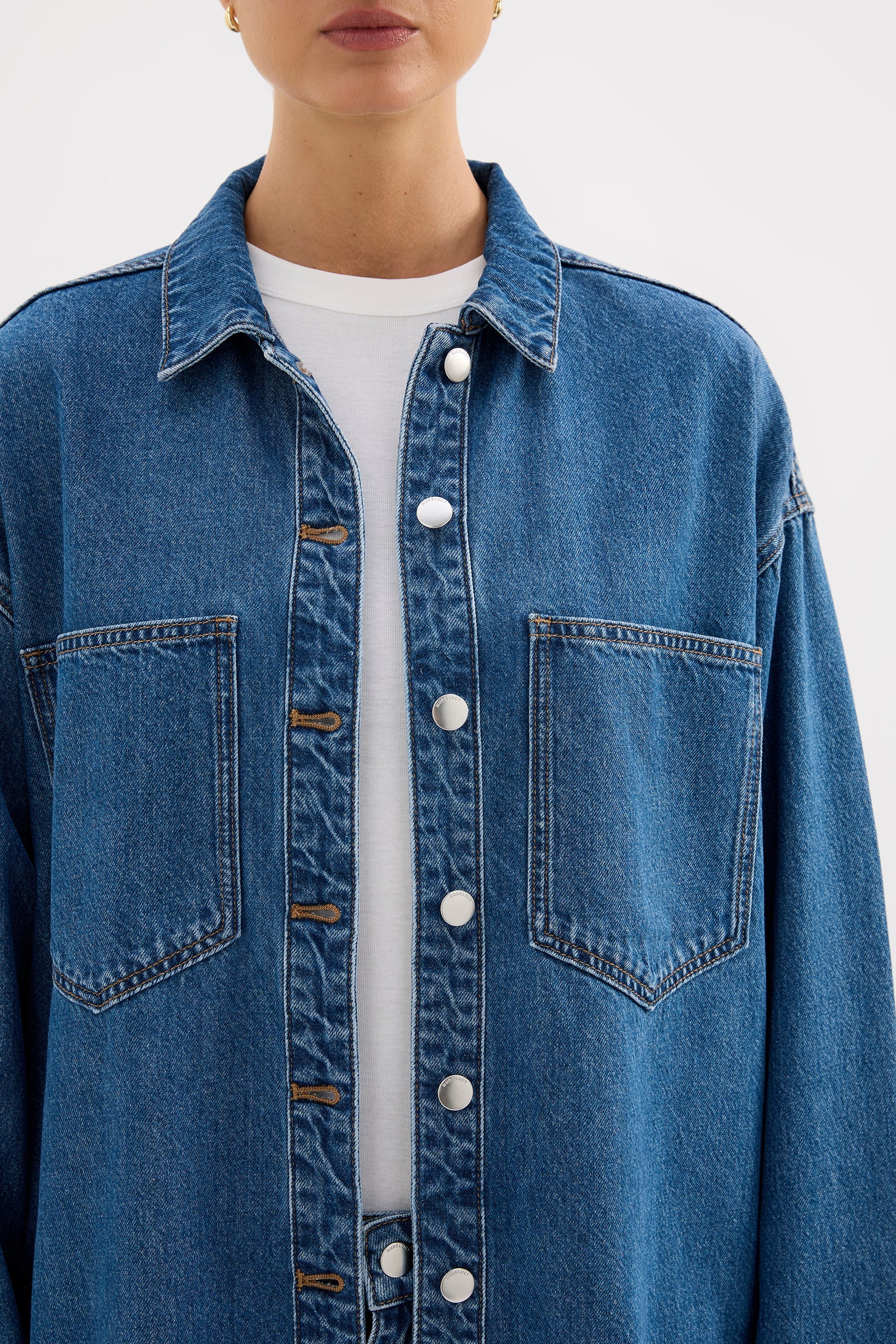 Organic Denim Overshirt Royal Blue